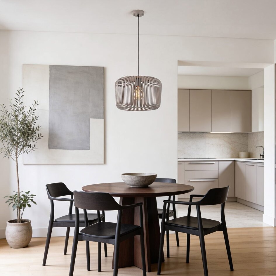 Suspension Viro en métal gris clair – Ø38 cm