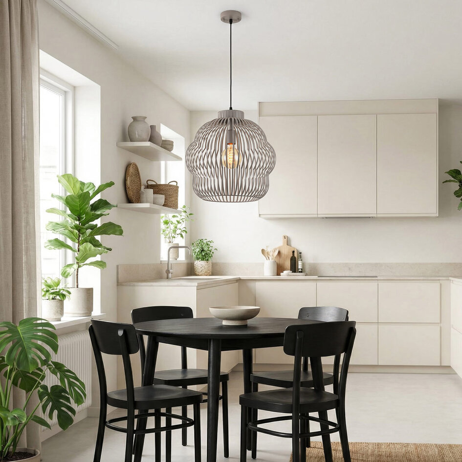 Suspension Kavo en métal gris clair – Ø40 cm