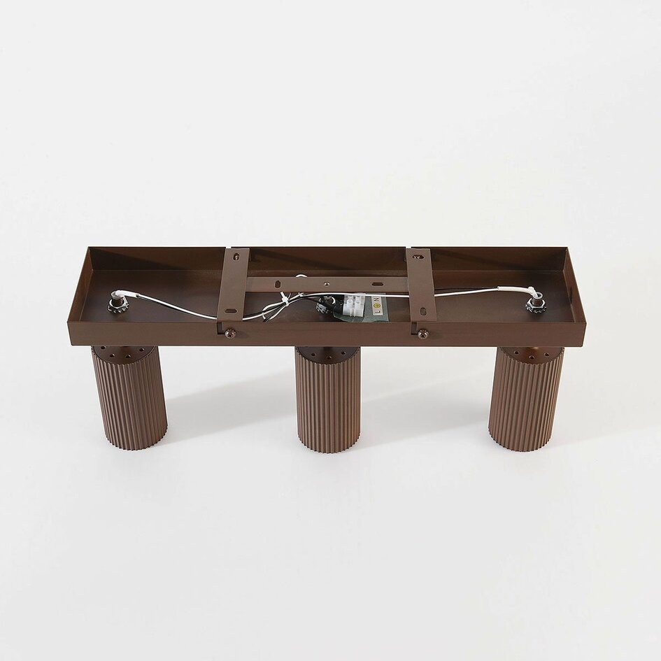 Plafonnier Blaze avec trois spots orientables - marron