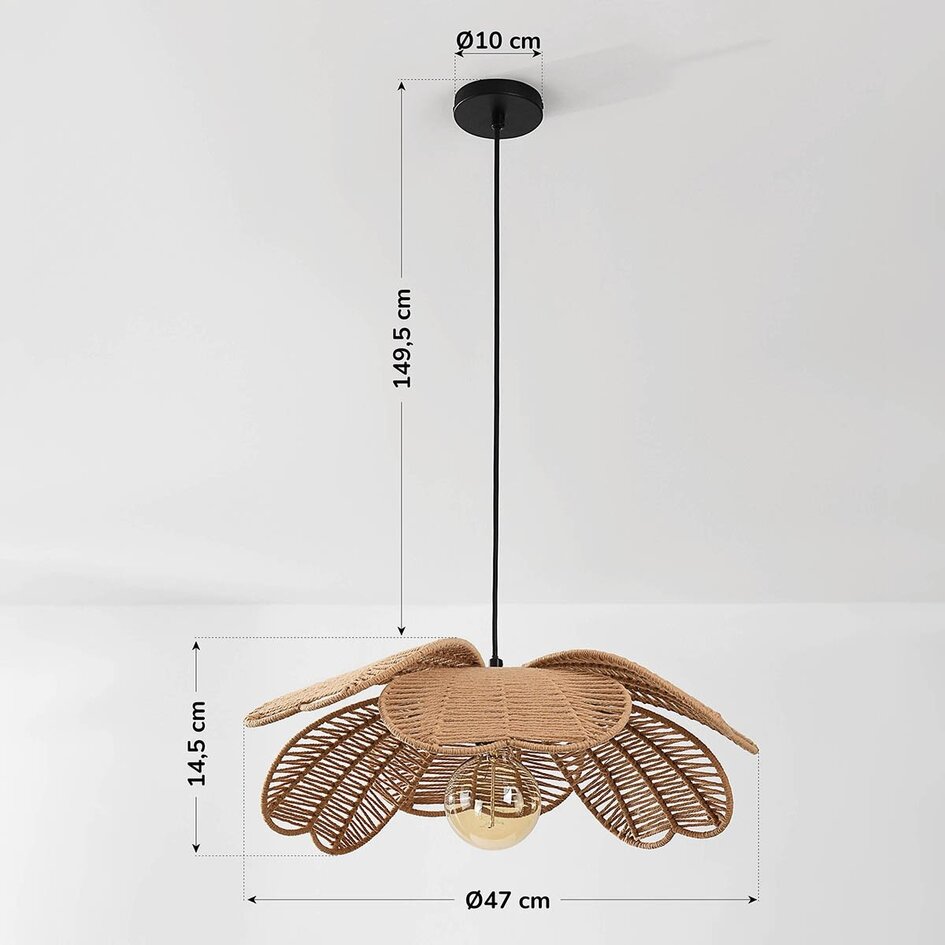 Suspension Solune en corde de coton naturel