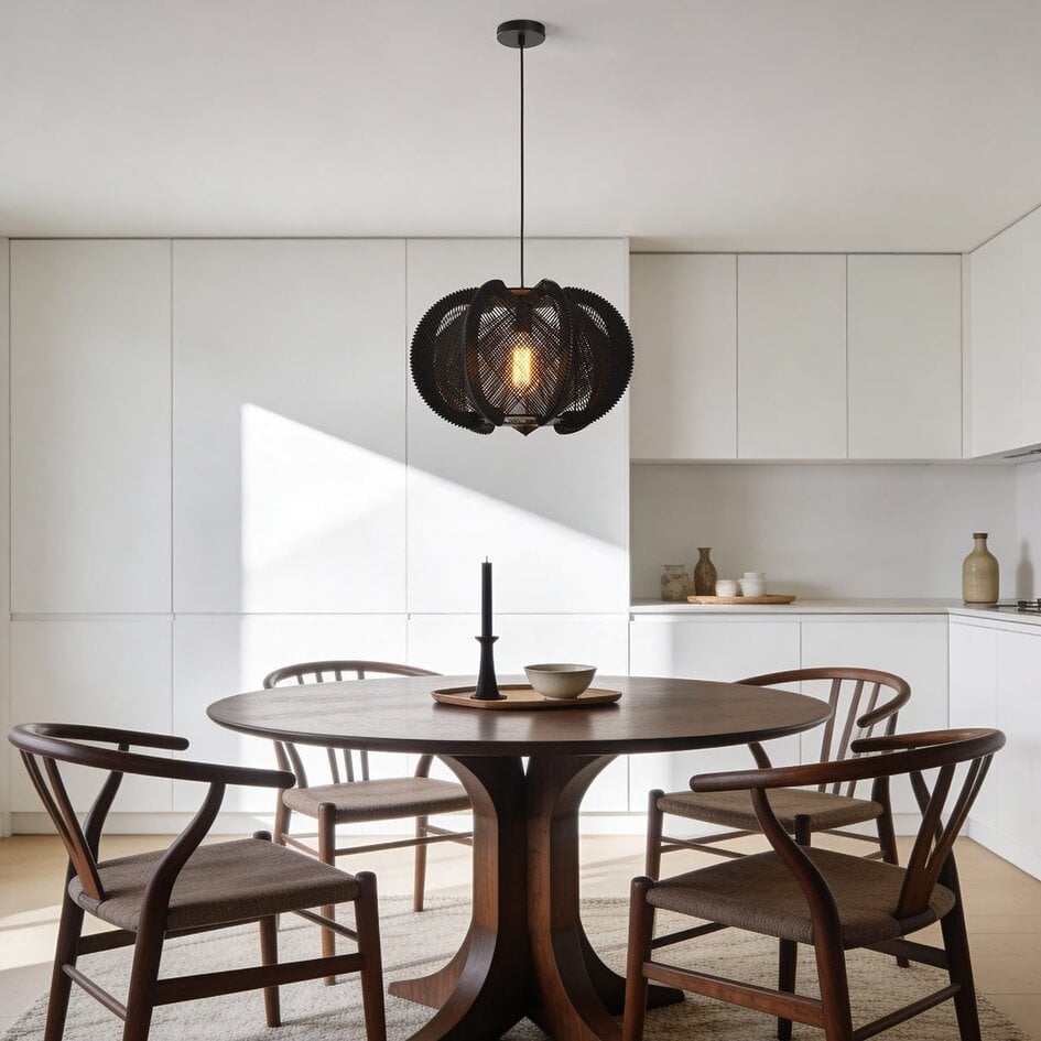 Suspension Wildlum en corde de coton noir