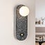 Applique murale Vero en ciment et verre blanc laiteux avec aspect terrazzo gris foncé