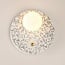 Applique ronde Velo en ciment et verre blanc laiteux, aspect terrazzo
