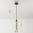 Suspension Oreno en travertin (pierre naturelle) et bois incl. source lumineuse Philips