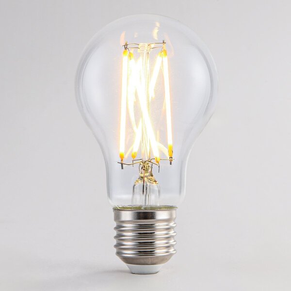 Ampoule filament LED dim-to-warm 7 et 9 watts, verre transparent