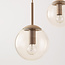 Suspension Alea à 5 lumières - beige et globes en verre transparent