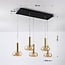 Suspension dimmable Valira avec verre ambré, détails dorés et télécommande, 5 lumières