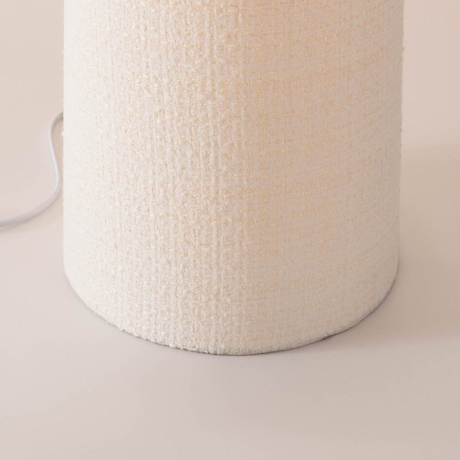 Lampadaire Japandi Lumo en lin blanc cassé