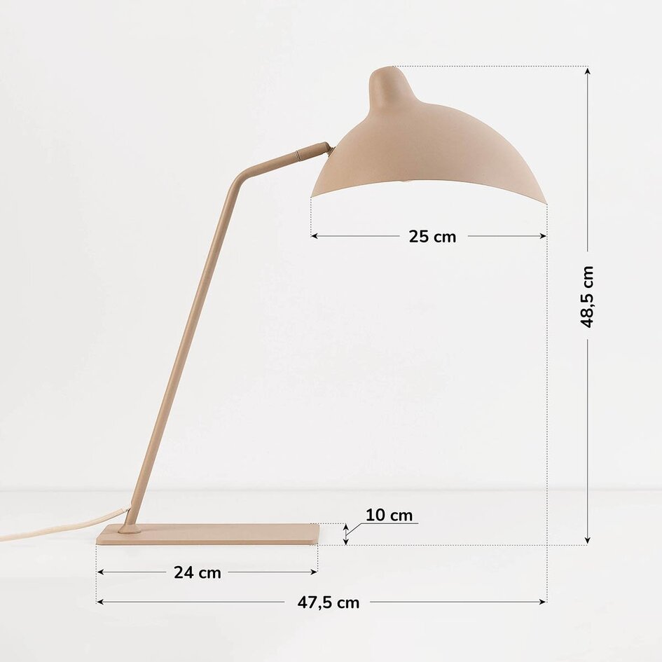 Lampe de table Virello en beige sable avec abat-jour réglable