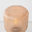 Lampe de table Aurex avec verre ambré nervuré et pied aspect travertin
