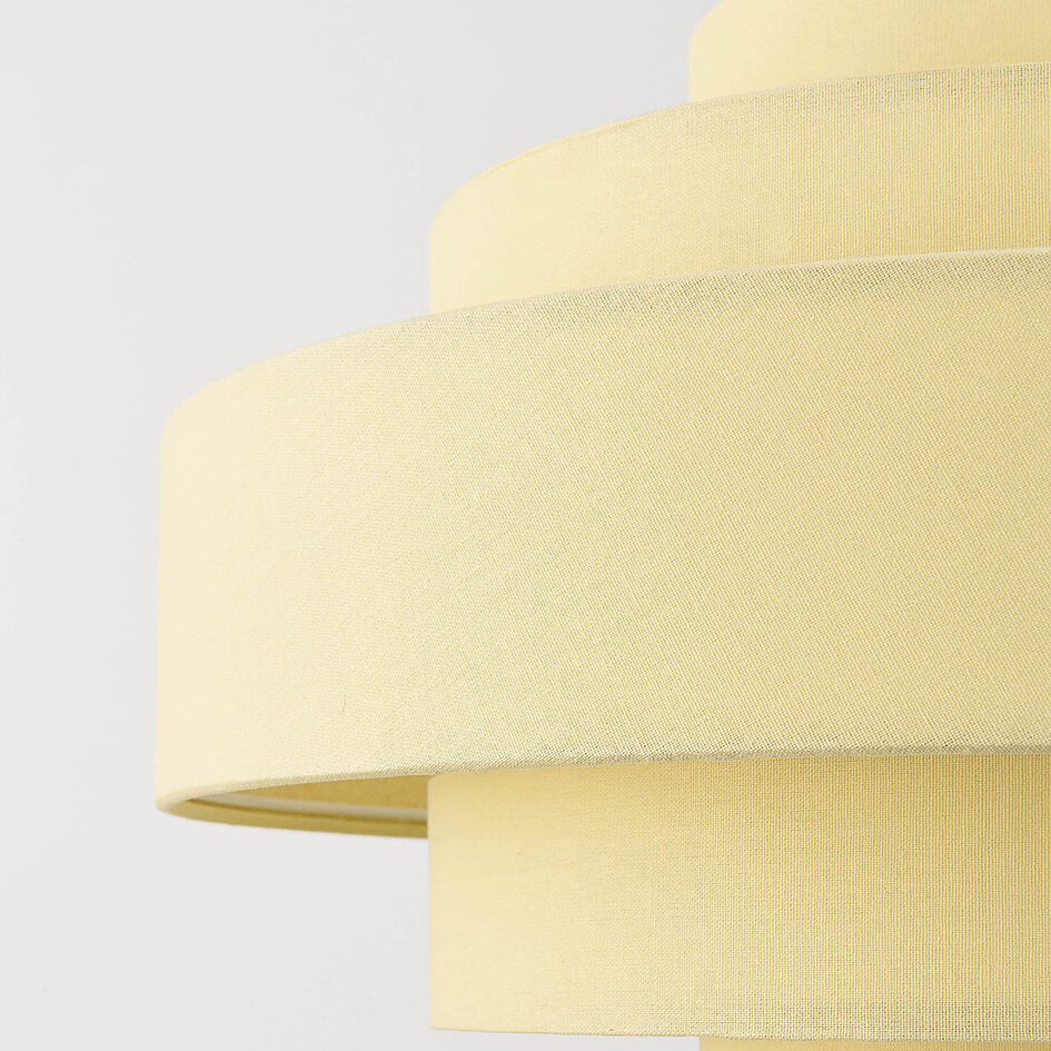 Suspension Zavon avec abat-jour en tissu superposé crème beige