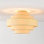 Plafonnier Mavro crème beige avec abat-jour en tissu superposé