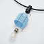 Abat-jour aspect rotin pour guirlande guinguette, bleu clair
