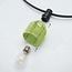 Abat-jour aspect rotin pour guirlande guinguette, vert