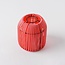 Abat-jour aspect rotin pour guirlande guinguette, rouge