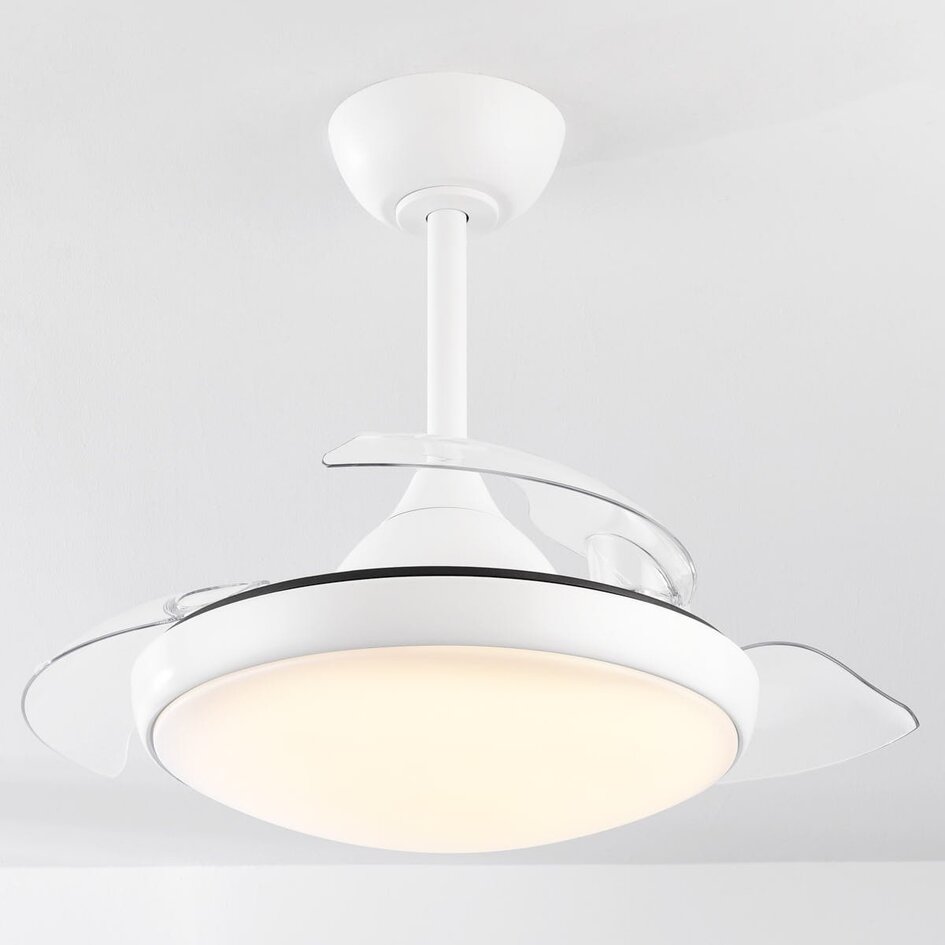 Ventilateur de plafond blanc avec LED et télécommande - Haizea