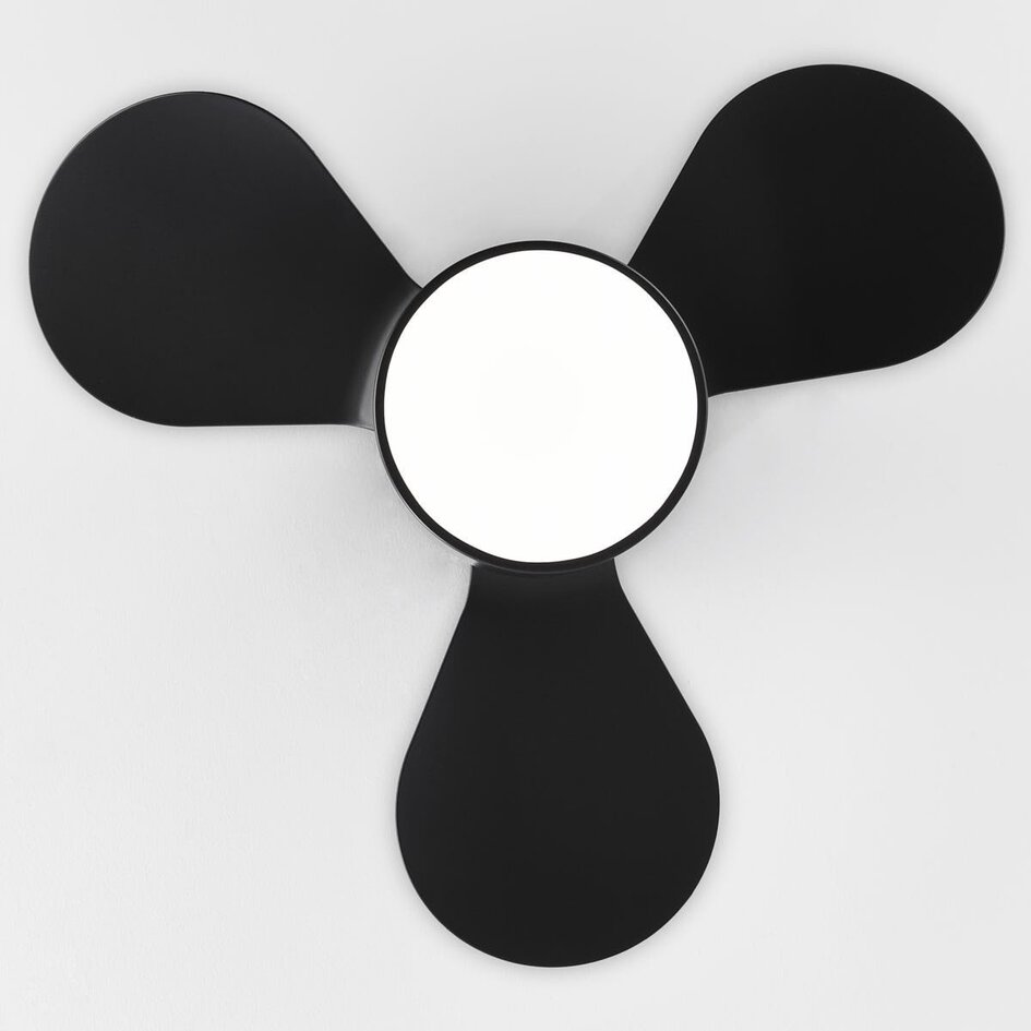 Ventilateur de plafond compact noir avec LED et télécommande - Vejas