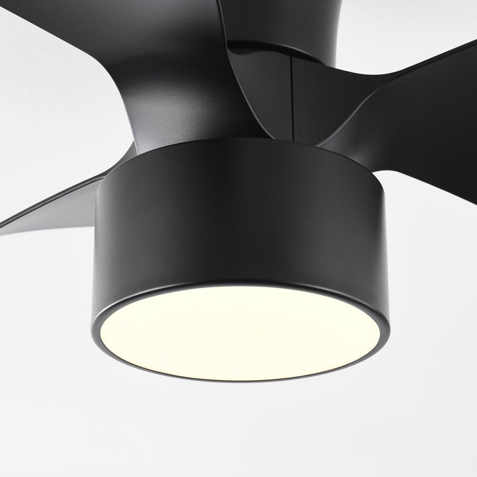 Ventilateur de plafond compact noir avec LED et télécommande - Vejas