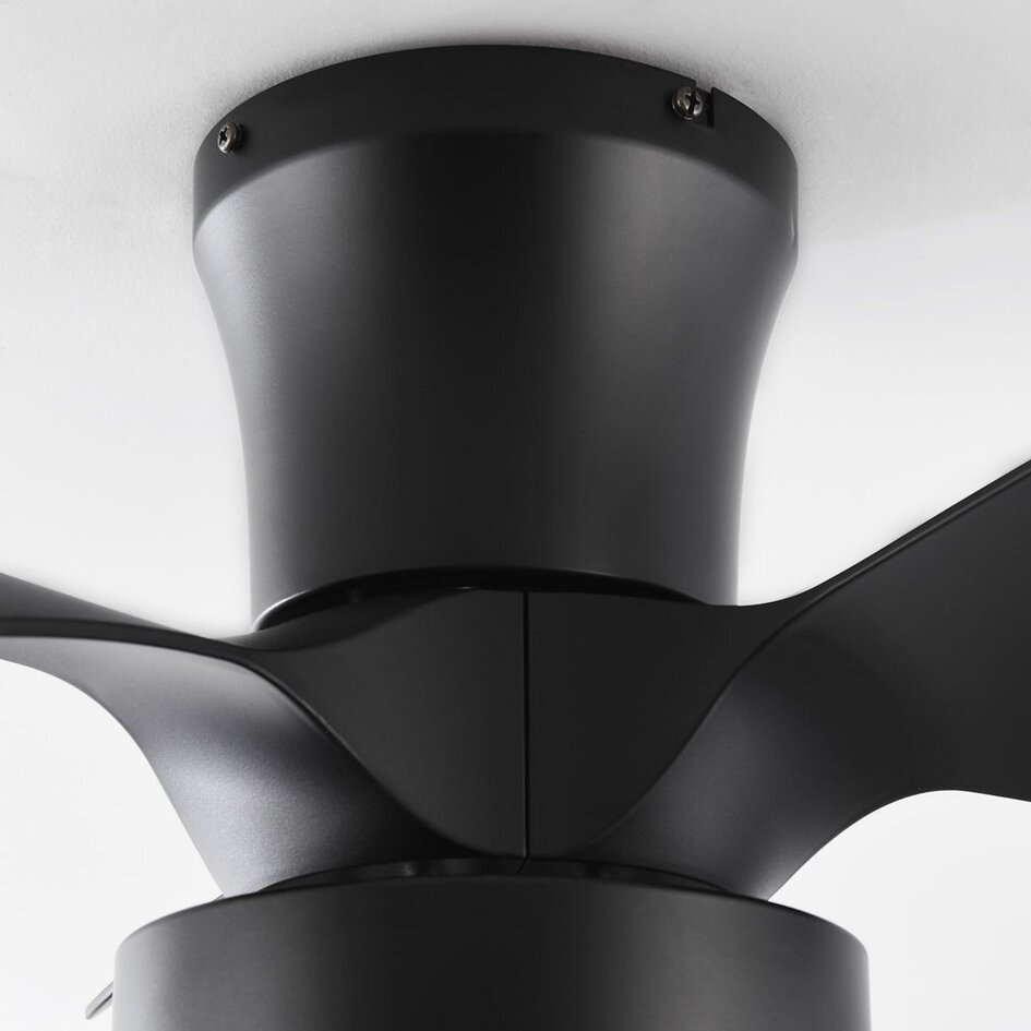 Ventilateur de plafond compact noir avec LED et télécommande - Vejas