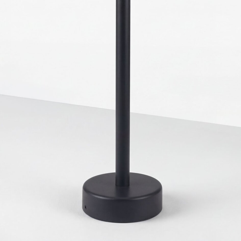 Lampadaire noir avec abat-jour transparent - Joaz