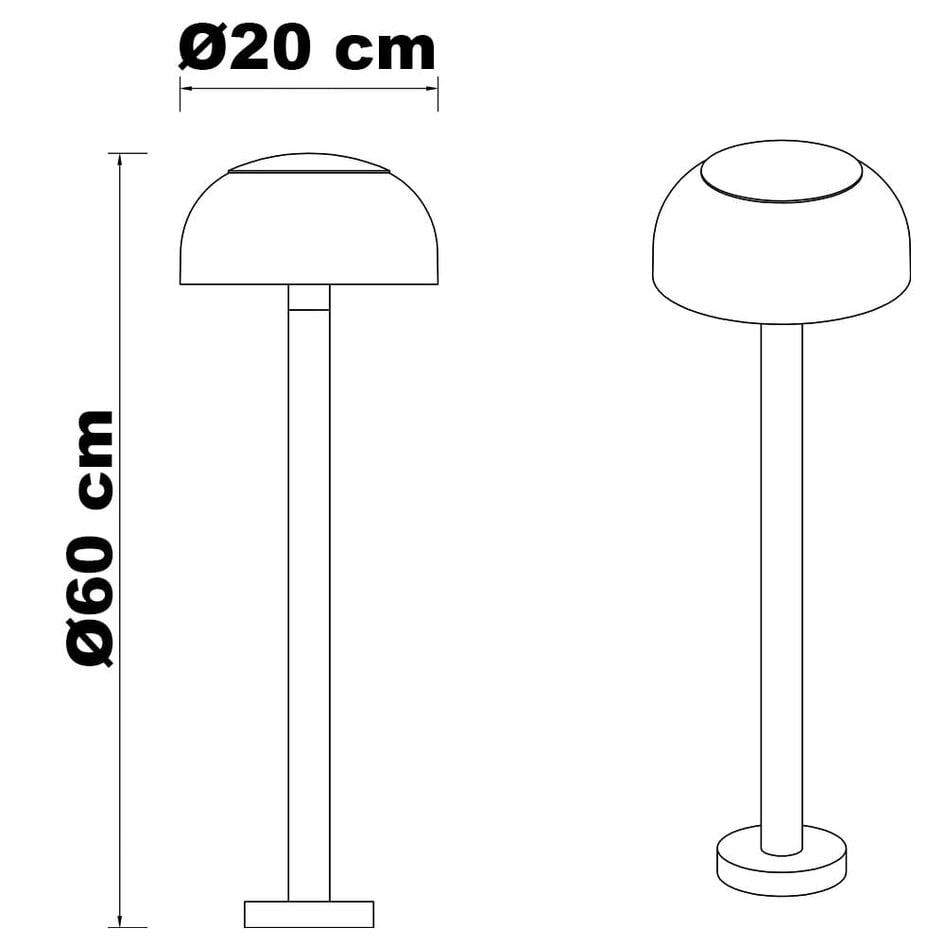 Lampe d'extérieur sur pied Joaz noire à demi-globe transparent, LED intégrée