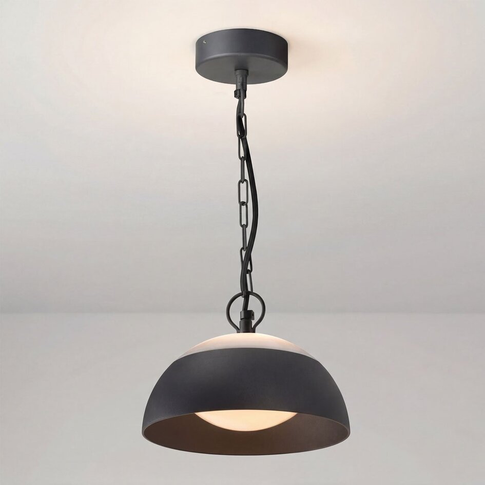 Lampe suspendue d'extérieur Jovi avec LED intégrées - noir