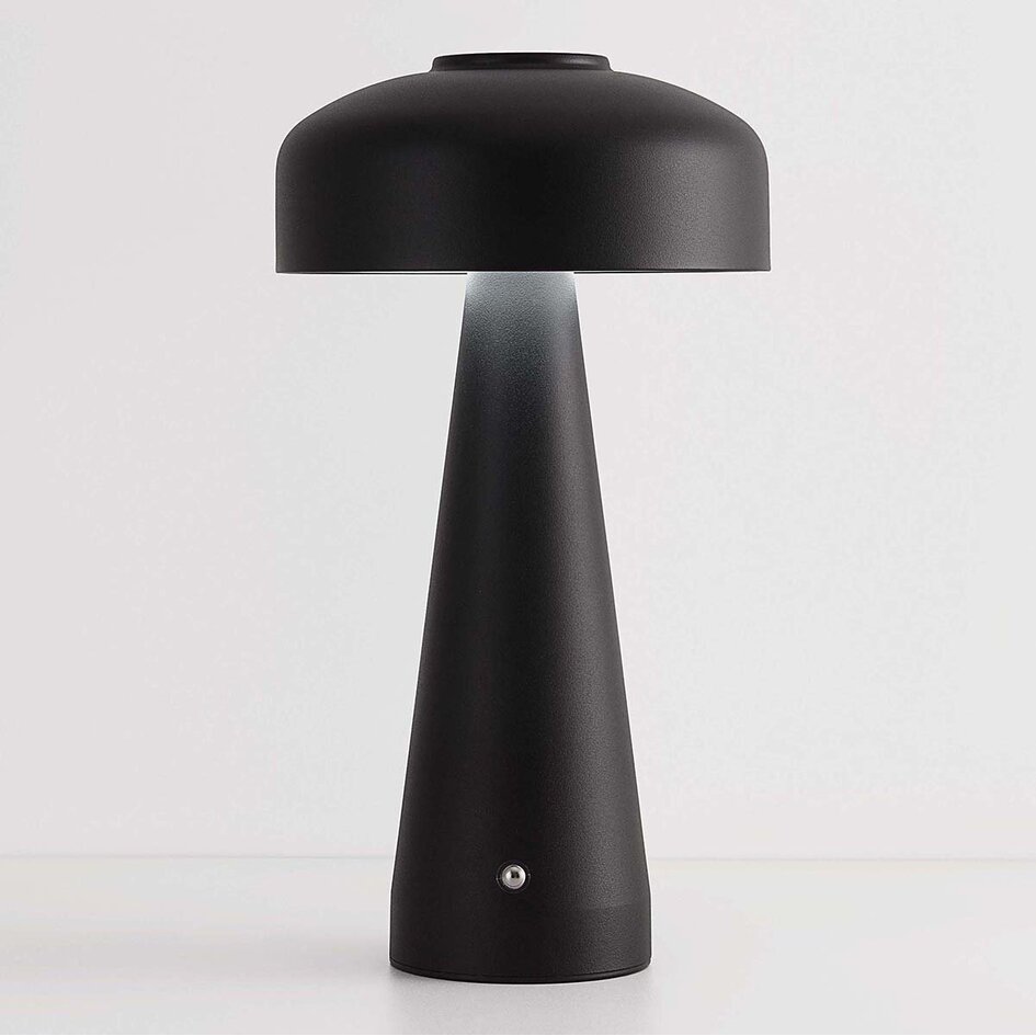 Lampe à poser champignon Soma avec variateur tactile - noire