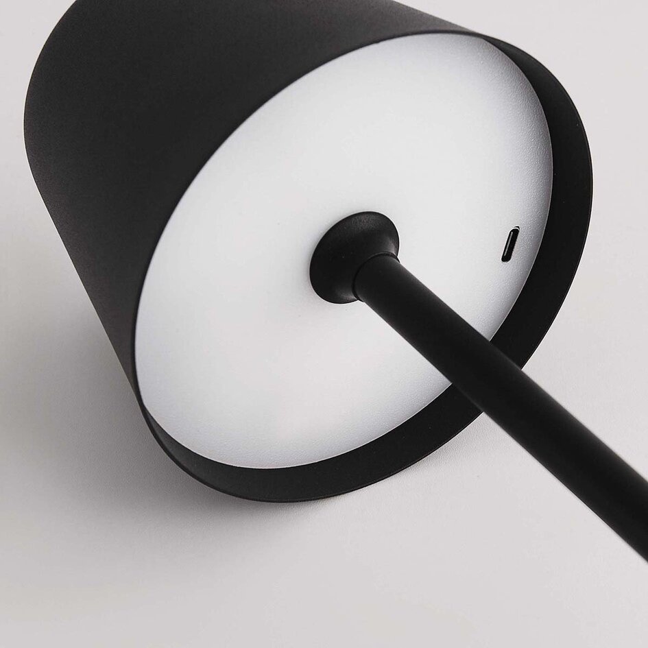 Lampe de table sans fil Silo en noir avec lumière dimmable et réglable