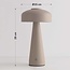 Lampe champignon rechargeable Soma en taupe avec variateur tactile et lumière réglable