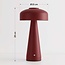 Lampe champignon rechargeable Soma en rouge avec variateur tactile et couleur de lumière réglable