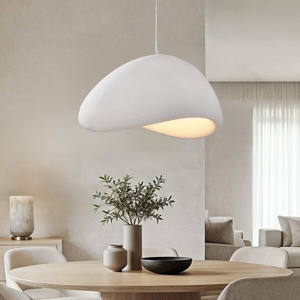 Suspension Wabi Sabi Cemento effet pierre blanche - 80 x 64 cm