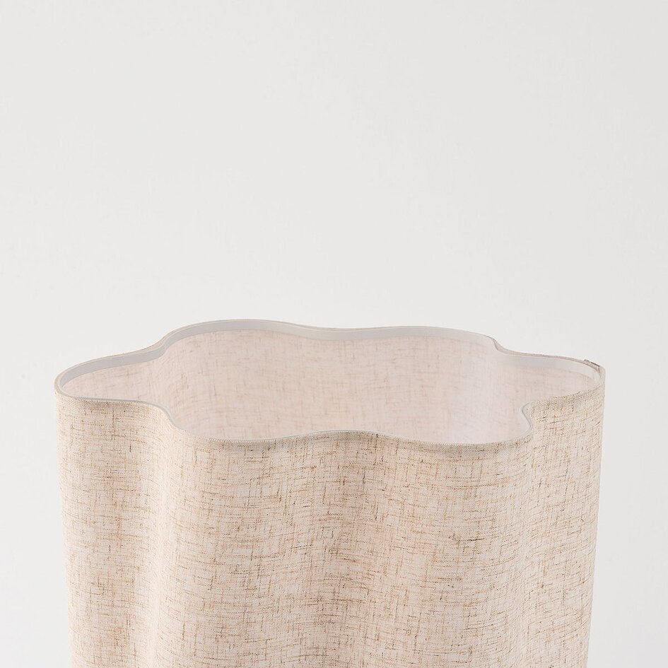 Lampadaire Hiros beige avec abat-jour en lin