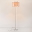 Lampadaire Hiros beige avec abat-jour en lin