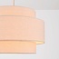 Suspension Corra beige avec abat-jour en lin superposé