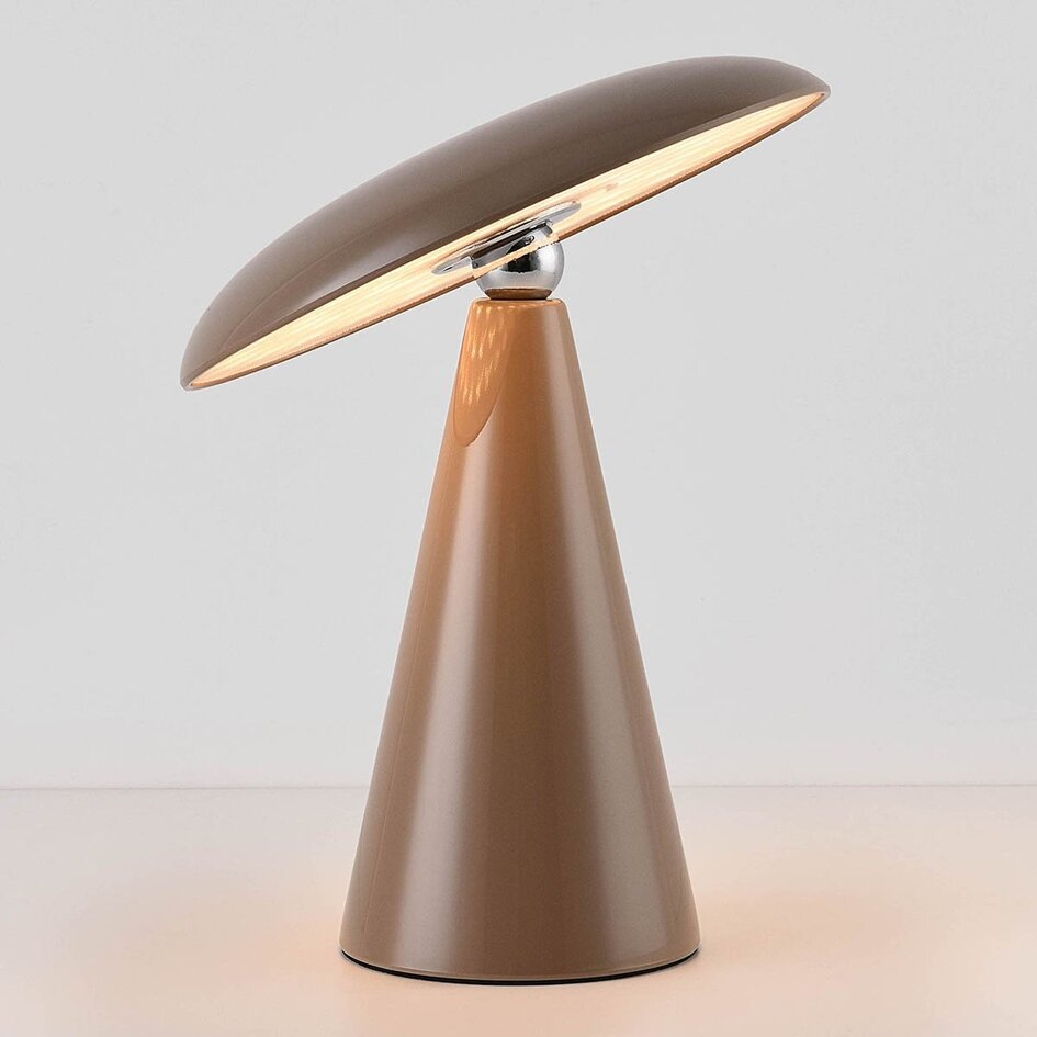 Applique murale rechargeable Ariso taupe avec variateur tactile et couleur de lumière réglable