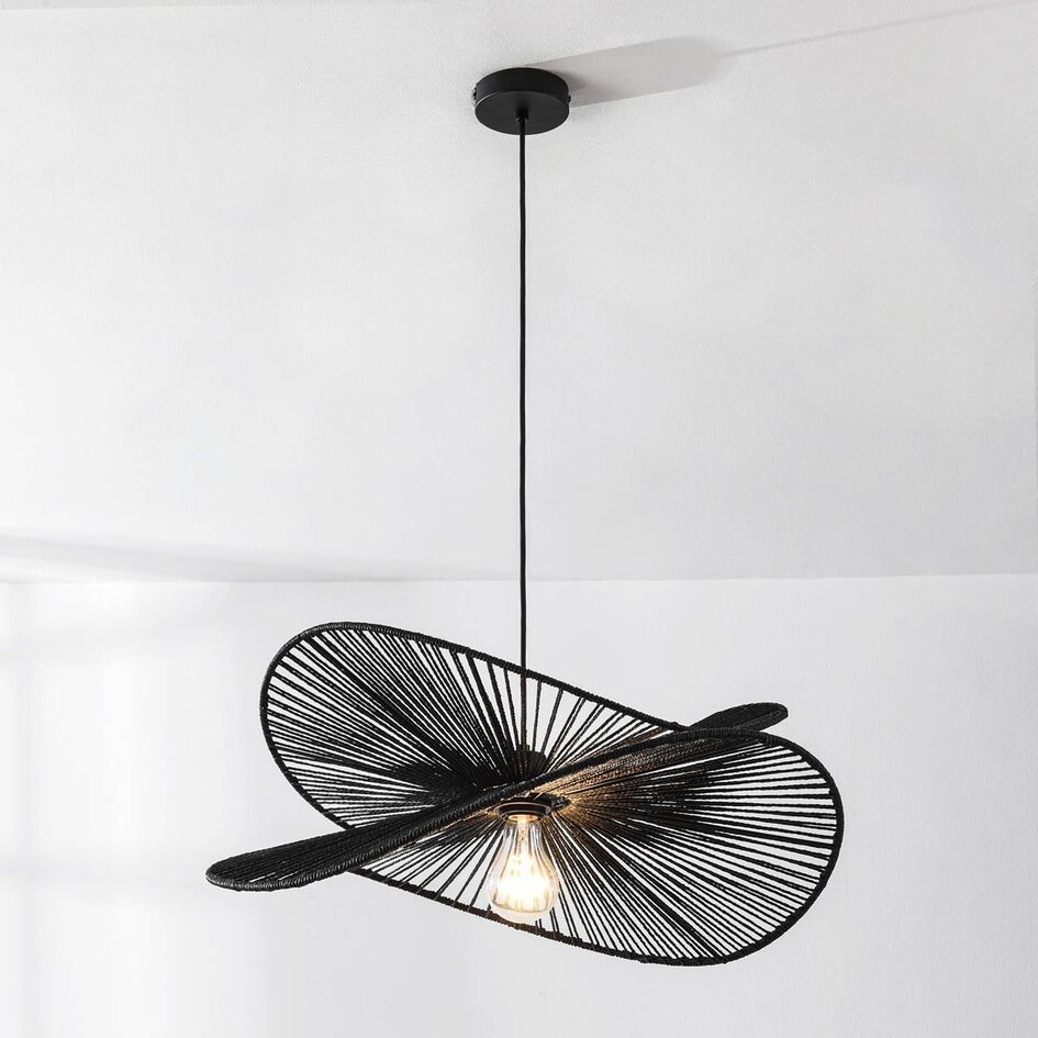 Lampe suspendue moderne boho-chic Janah - noir