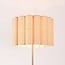Lampadaire beige Cely avec abat-jour plissé en lin