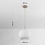 Suspension Isolde - beige et verre laiteux strié