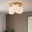 Plafonnier Elowen à 3 lumières - beige et verre laiteux strié