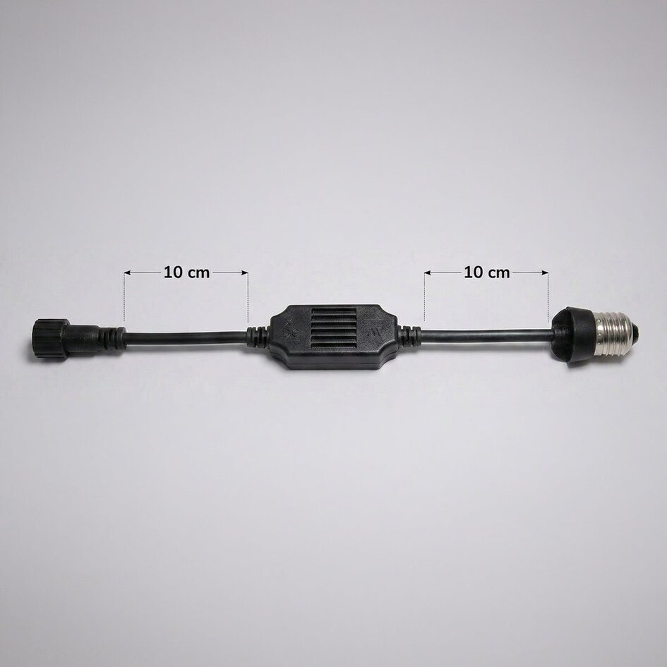 Adaptateur de couplage E27 noir – pour connector une guirlande lumineuse à des lumières de Noël