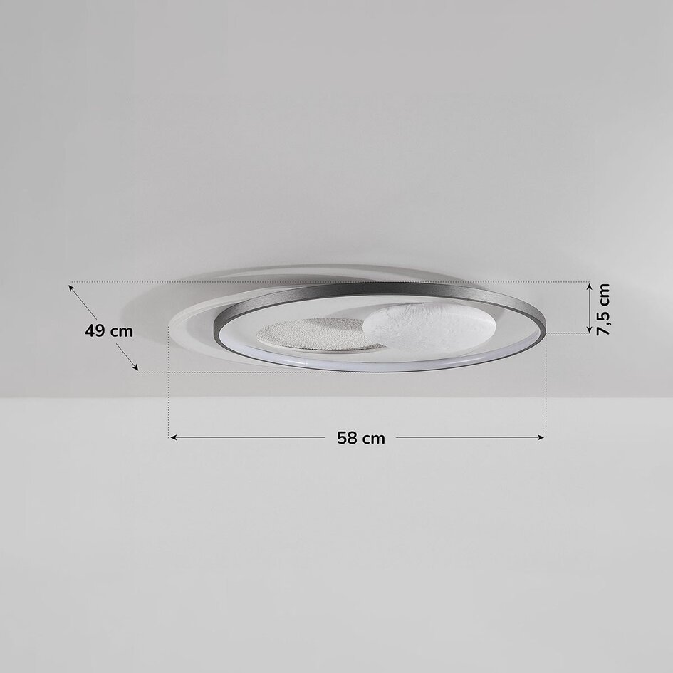 Plafonnier Eclipse dimmable à 3 étapes LED - blanc et gris