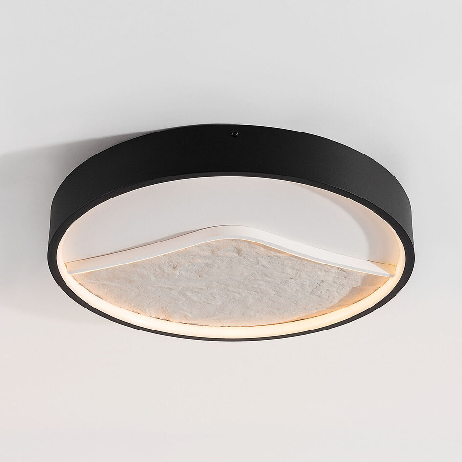 Plafonnier Ceres dimmable à 3 étapes LED - noir et beige