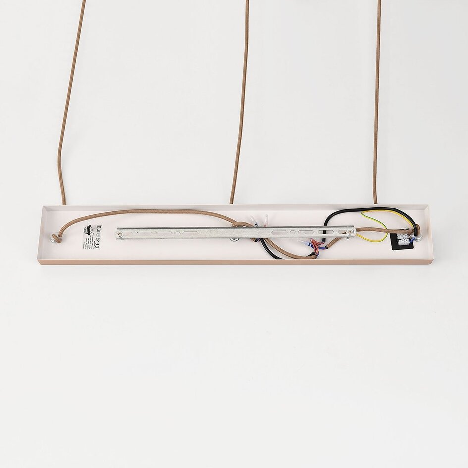 Suspension Syvra 3 lumières en tissu - taupe