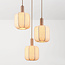 Suspension Fynra 3 lumières en tissu - taupe