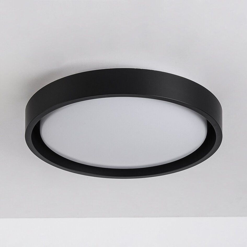 Plafonnier LED Ricardo, variateur à 3 niveaux Ø31 cm - noir