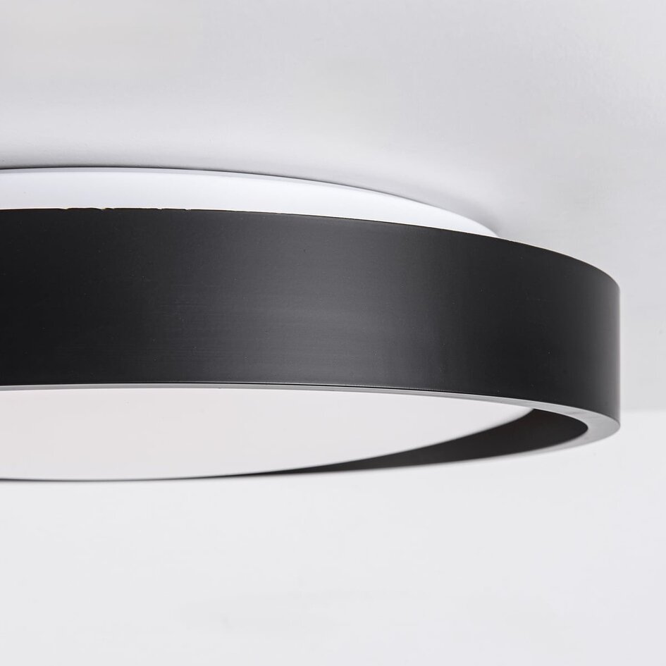 Plafonnier LED Ricardo, variateur à 3 niveaux Ø31 cm - noir