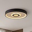 Plafonnier Deimos en noir et beige, variateur à 3 niveaux