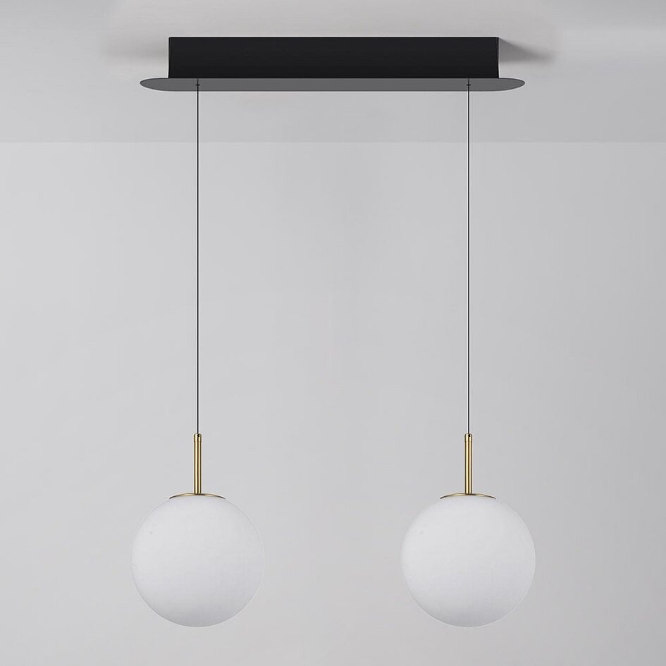 Lampe suspendue de luxe Svea gold avec verre blanc laiteux - 3 niveaux de gradation, 2700K