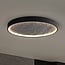 Plafonnier Cercul noir avec LED à 3 niveaux de gradation et effet pierre grise, Ø40 cm, 29W
