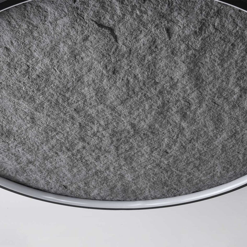 Plafonnier Cercul noir avec LED à 3 niveaux de gradation et effet pierre grise, Ø40 cm, 29W